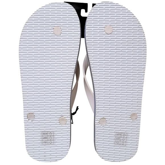Armani Exchange Men Logo Flip Flop Sandals Size US 8 White Blue Colorblock